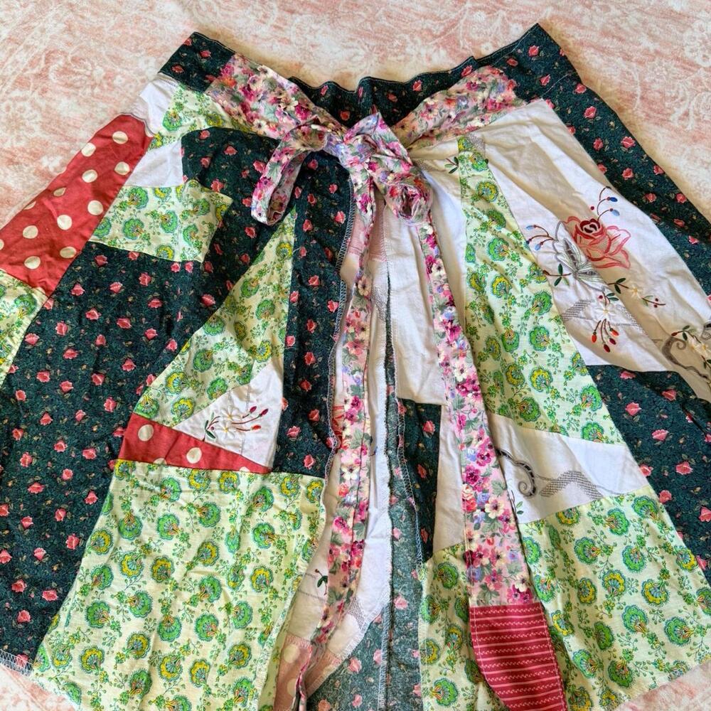 Cottagecore Patchwork Wrap Skirt - image 4